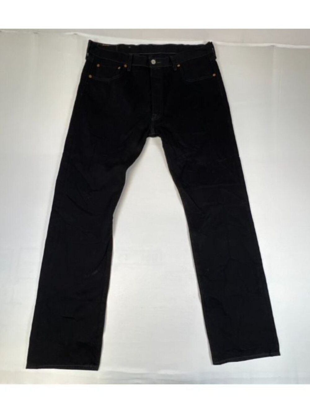 Levi's 501 Original Fit Jeans Mens 38x34 Black Denim Button Fly